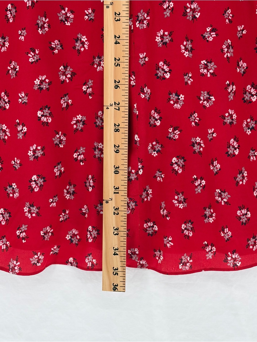Madewell Babydoll Dress Red Floral Sz 8 100% Silk 90s Style V-Neck Button Front - Picture 14 of 14